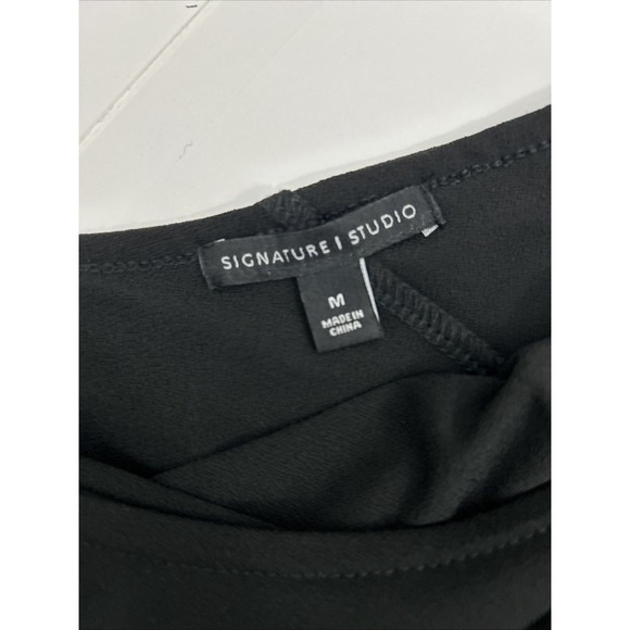 Signature Studio Women M Lil Black Dress One Shoulder Stretchy SKU 60076 - Picture 6 of 7